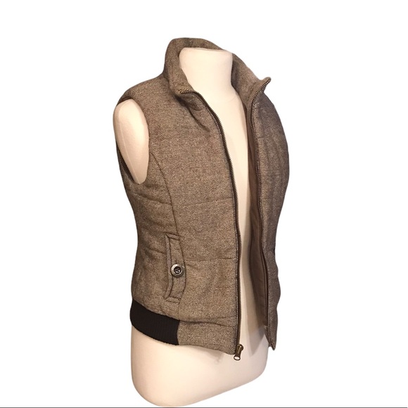 TALULA Aritzia Brown Gold Italian WOOL Quilted PUFFER VEST! 🍂 - Picture 10 of 13